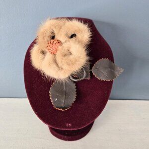 Fur and Leather Flower Charm Corsage Accessory Retro Outfit Wild Rose 50s 60s